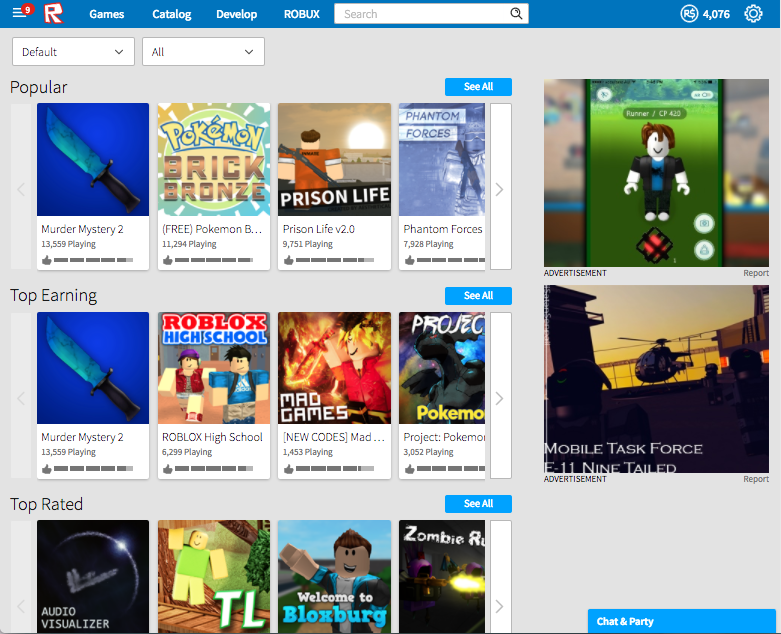 roblox home page templates